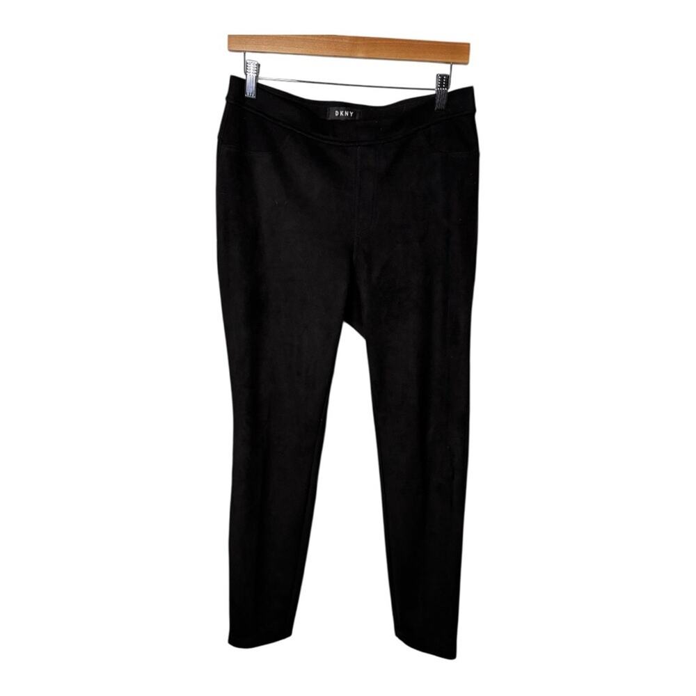 DKNY Black Velvet Pull On Ankle Length Pants Medium